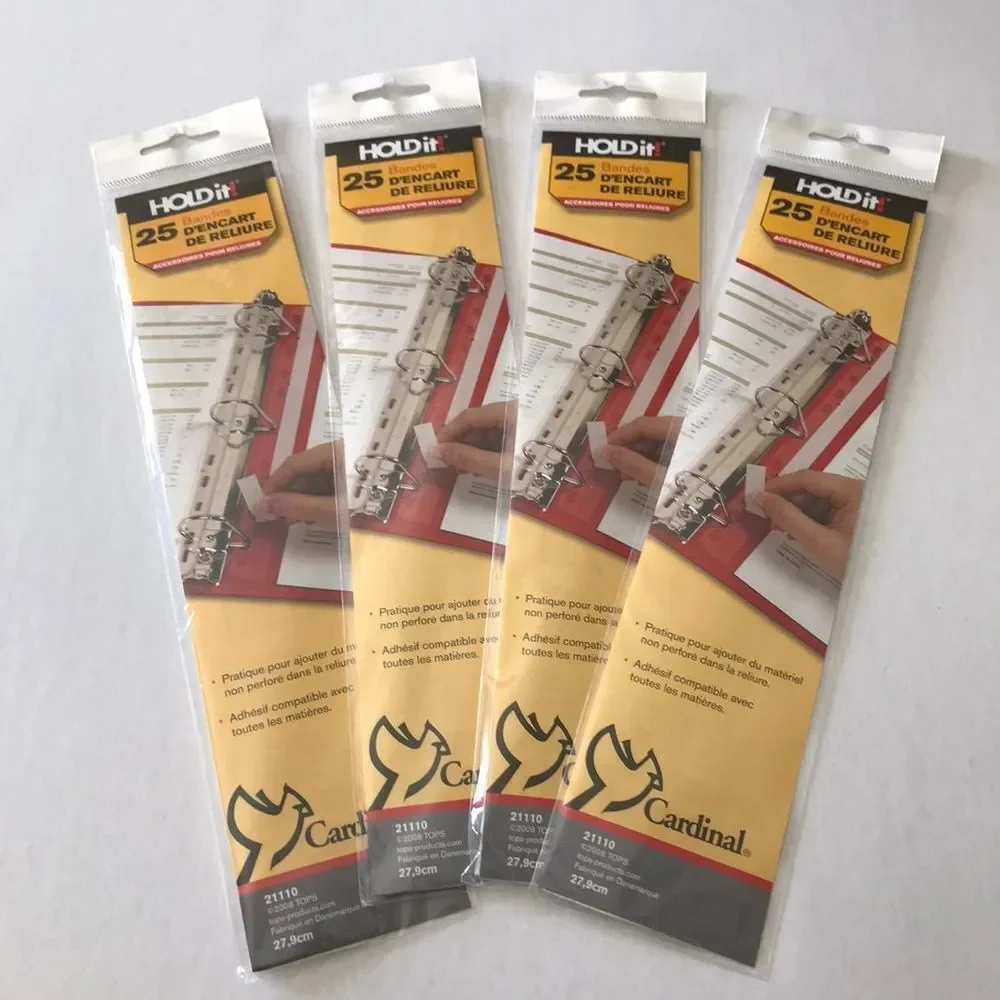 HOLD‎ it! 25 Ring Binder Insert Strips set of four (4). New in packages.